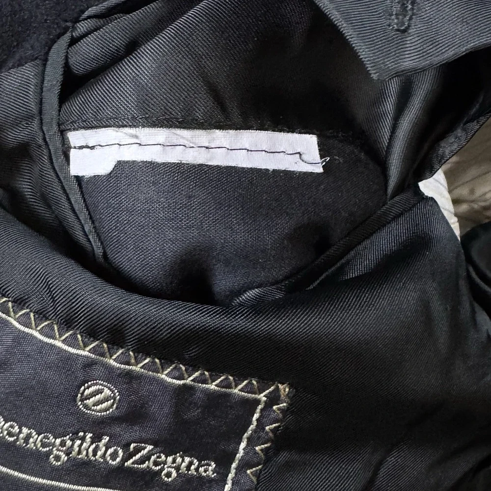 Ermenegildo Zegna Men Pure Cashmere Solid Black Blazer‎ Missing Size Tag Vintage